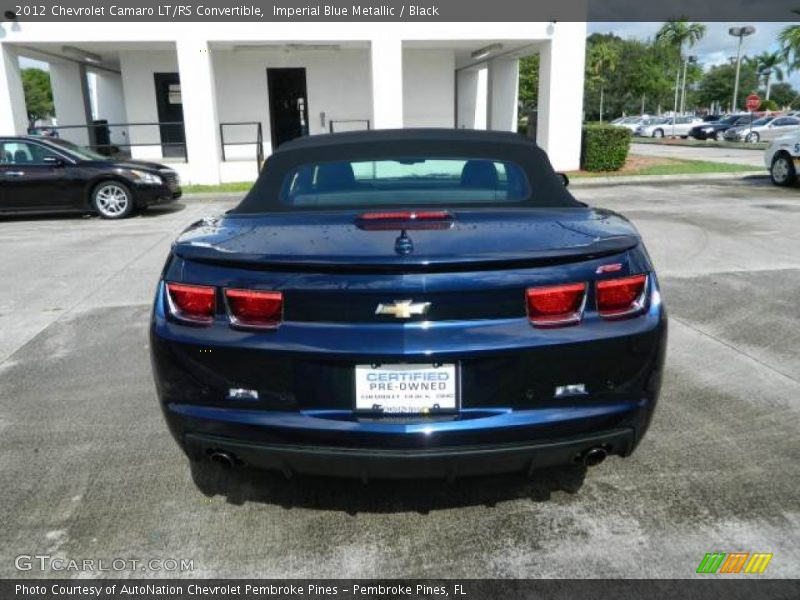Imperial Blue Metallic / Black 2012 Chevrolet Camaro LT/RS Convertible
