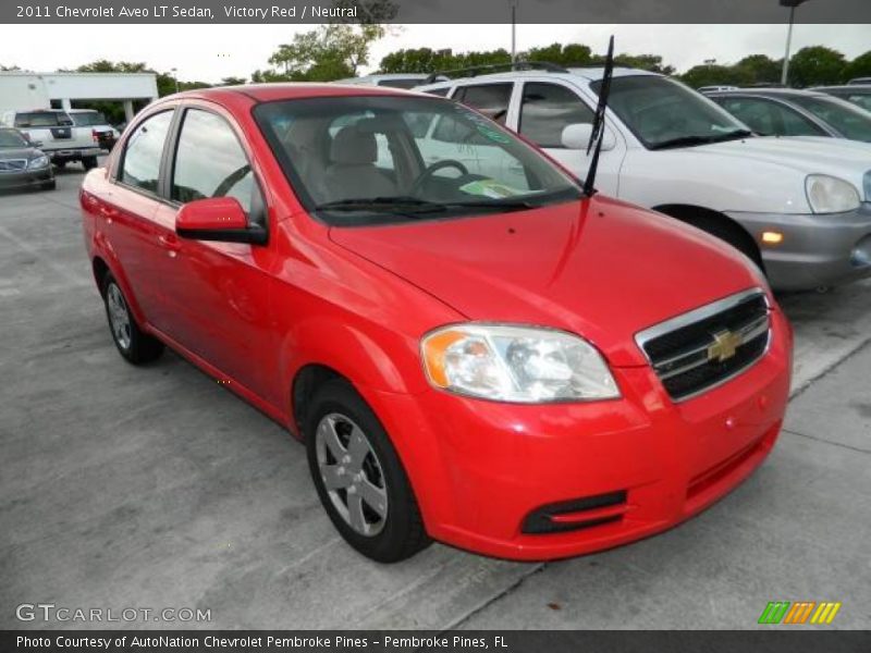 Victory Red / Neutral 2011 Chevrolet Aveo LT Sedan