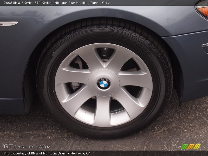 Michigan Blue Metallic / Flannel Grey 2008 BMW 7 Series 750i Sedan