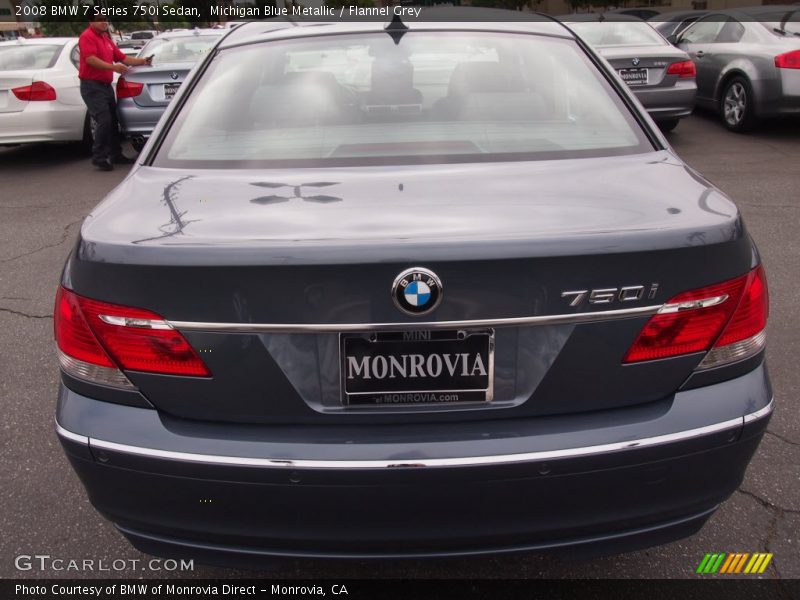 Michigan Blue Metallic / Flannel Grey 2008 BMW 7 Series 750i Sedan