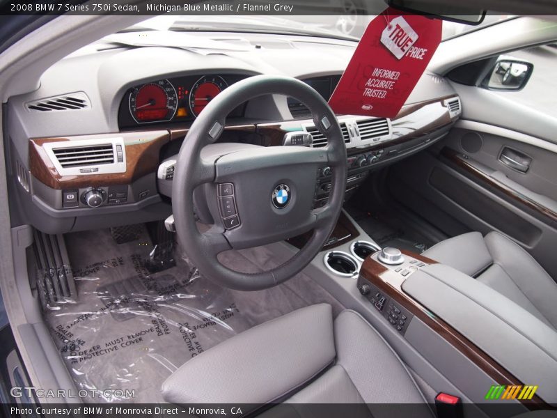 Michigan Blue Metallic / Flannel Grey 2008 BMW 7 Series 750i Sedan