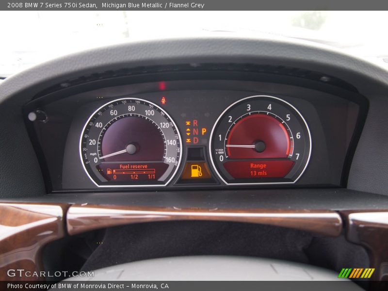 Michigan Blue Metallic / Flannel Grey 2008 BMW 7 Series 750i Sedan