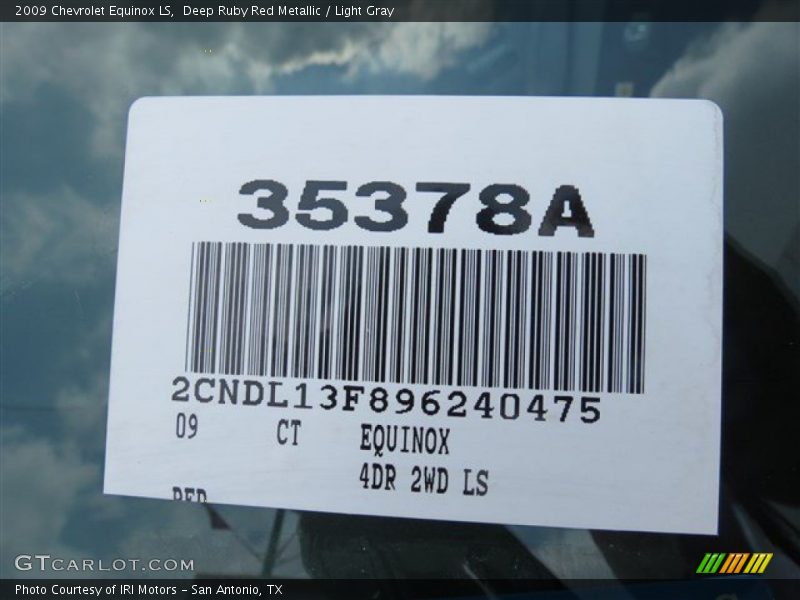 Deep Ruby Red Metallic / Light Gray 2009 Chevrolet Equinox LS