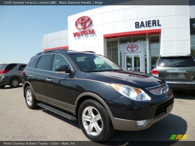 Black Diamond Metallic / Beige 2008 Hyundai Veracruz Limited AWD