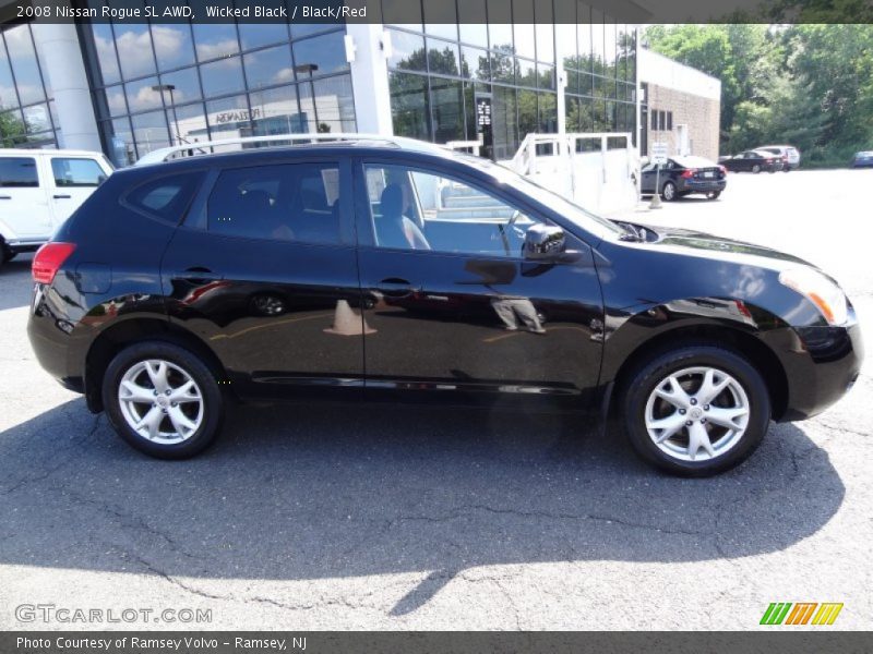 Wicked Black / Black/Red 2008 Nissan Rogue SL AWD