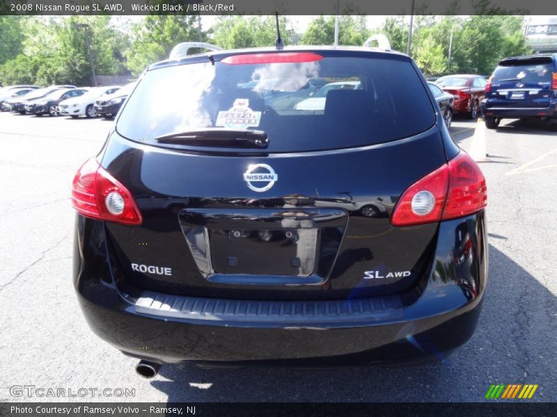 Wicked Black / Black/Red 2008 Nissan Rogue SL AWD