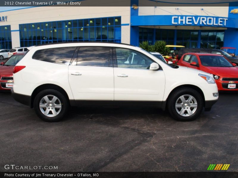 White / Ebony 2012 Chevrolet Traverse LT