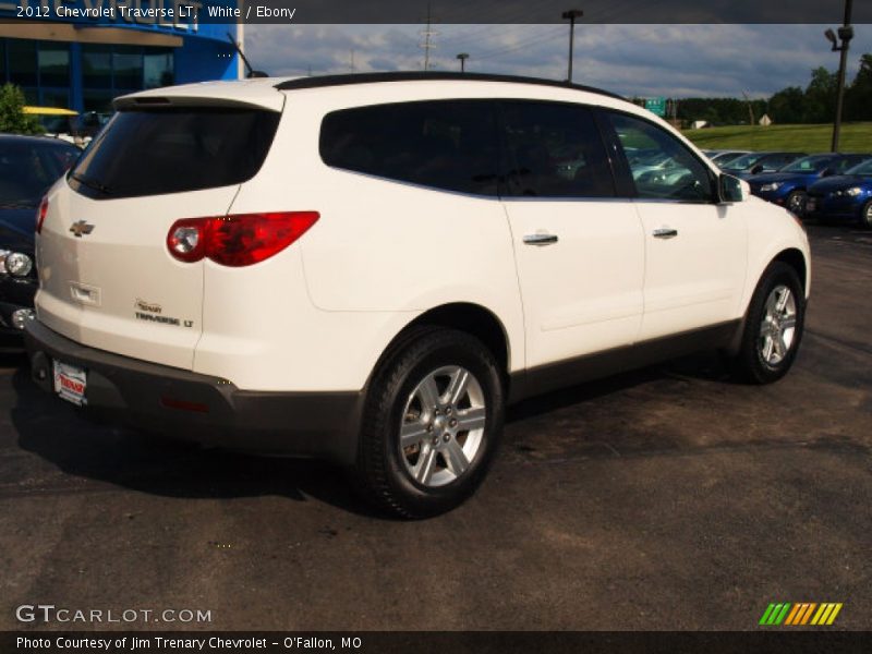 White / Ebony 2012 Chevrolet Traverse LT