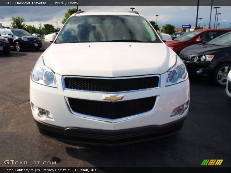 White / Ebony 2012 Chevrolet Traverse LT