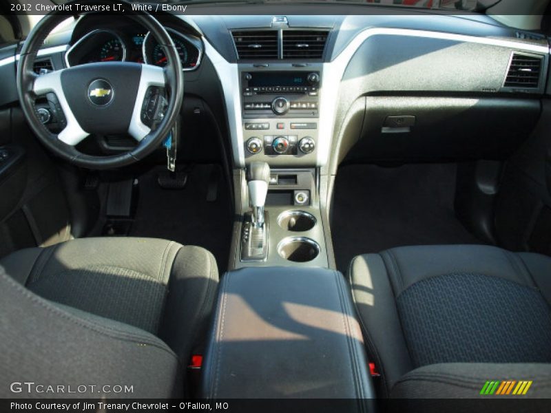 White / Ebony 2012 Chevrolet Traverse LT