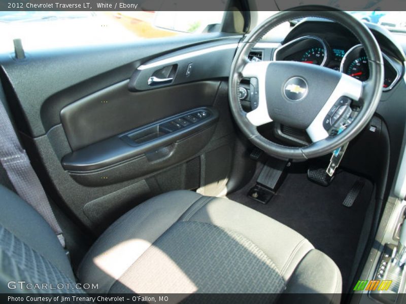 White / Ebony 2012 Chevrolet Traverse LT