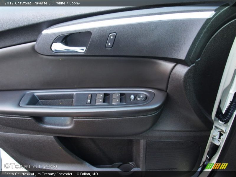 White / Ebony 2012 Chevrolet Traverse LT