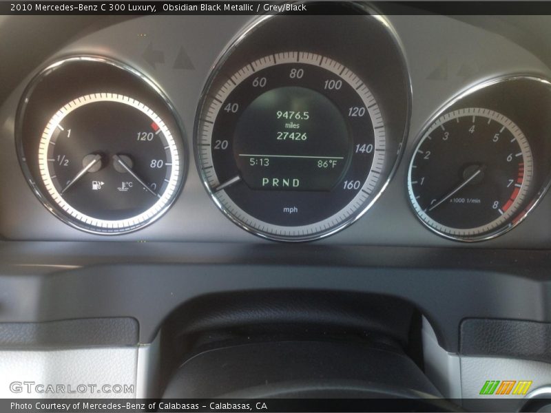 Obsidian Black Metallic / Grey/Black 2010 Mercedes-Benz C 300 Luxury