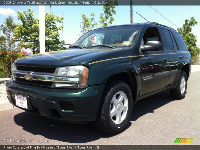 Dark Green Metallic / Medium Oak/Oak 2003 Chevrolet TrailBlazer LS