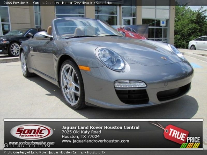 Meteor Grey Metallic / Sand Beige 2009 Porsche 911 Carrera Cabriolet
