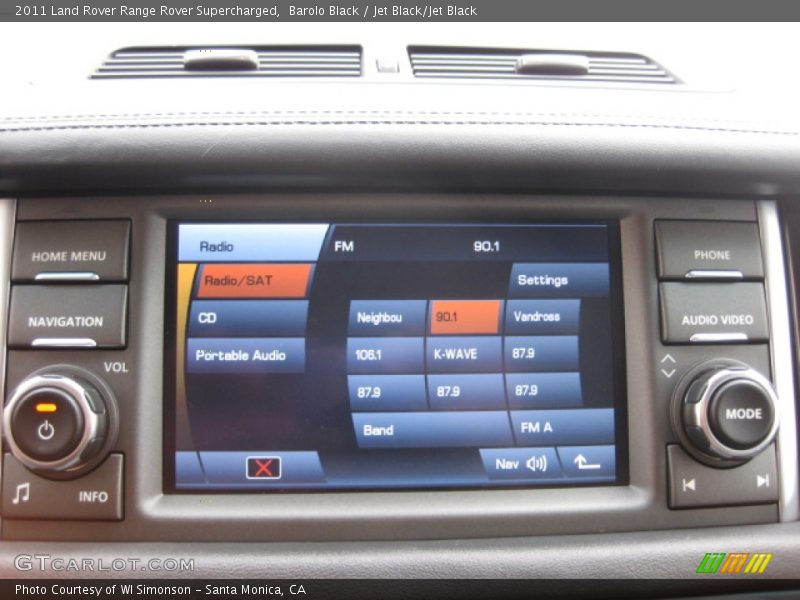 Barolo Black / Jet Black/Jet Black 2011 Land Rover Range Rover Supercharged