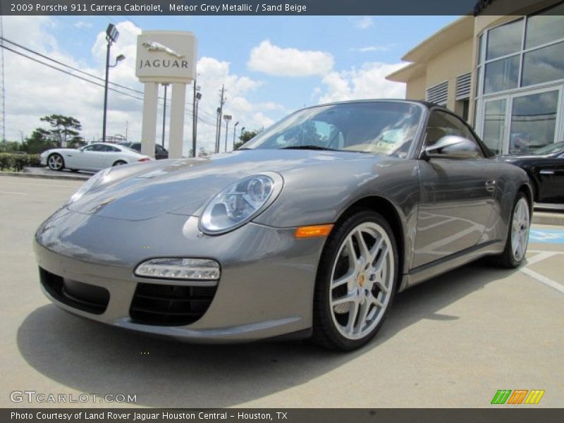 Meteor Grey Metallic / Sand Beige 2009 Porsche 911 Carrera Cabriolet