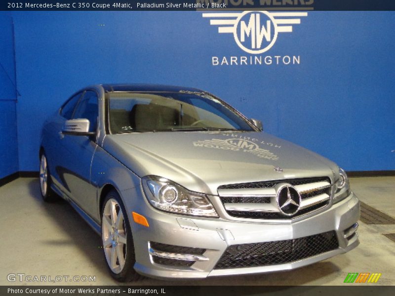 Palladium Silver Metallic / Black 2012 Mercedes-Benz C 350 Coupe 4Matic