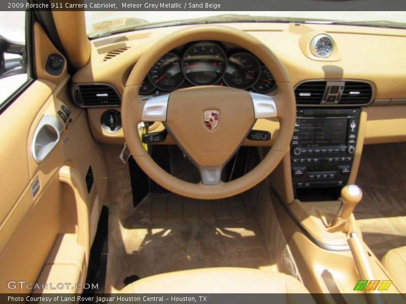 Meteor Grey Metallic / Sand Beige 2009 Porsche 911 Carrera Cabriolet