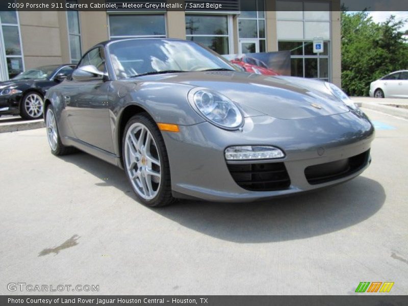 Meteor Grey Metallic / Sand Beige 2009 Porsche 911 Carrera Cabriolet