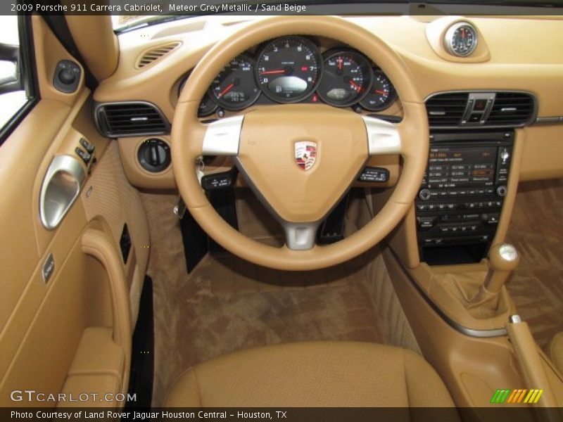 Meteor Grey Metallic / Sand Beige 2009 Porsche 911 Carrera Cabriolet