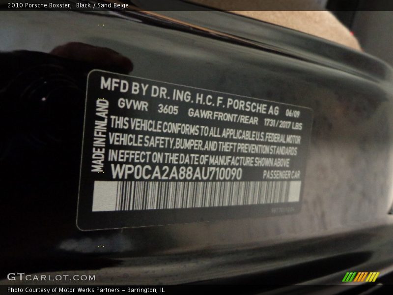 Black / Sand Beige 2010 Porsche Boxster