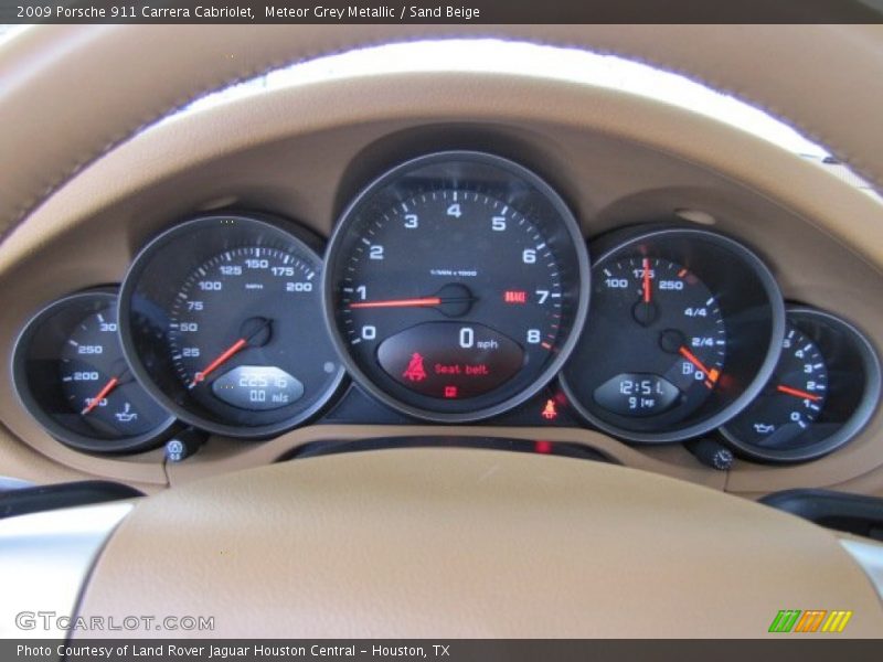 Meteor Grey Metallic / Sand Beige 2009 Porsche 911 Carrera Cabriolet