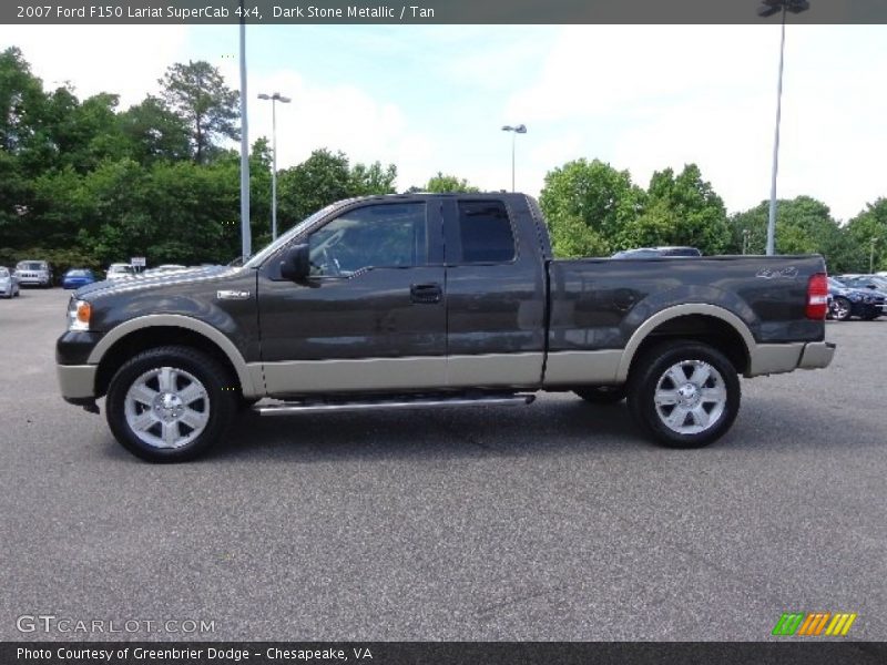 Dark Stone Metallic / Tan 2007 Ford F150 Lariat SuperCab 4x4