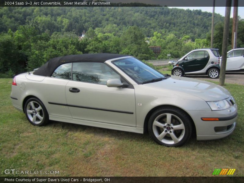 Silver Metallic / Parchment 2004 Saab 9-3 Arc Convertible