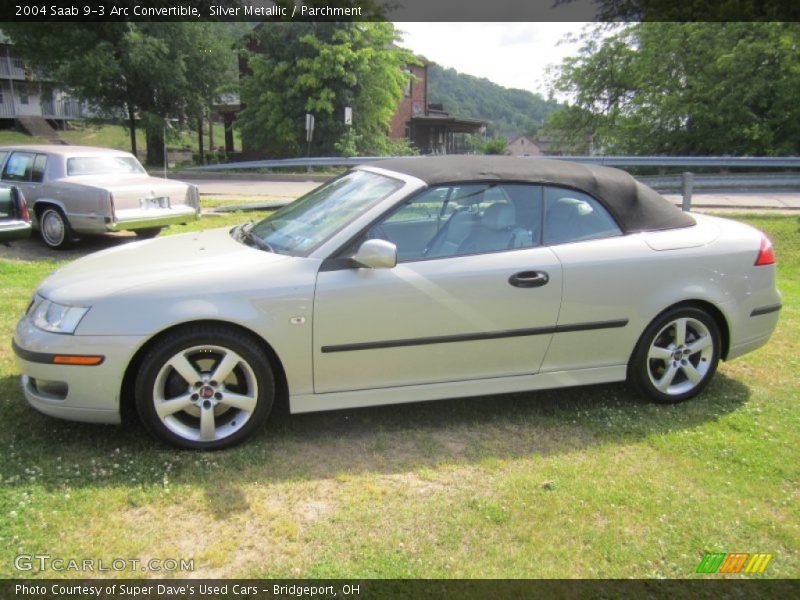 Silver Metallic / Parchment 2004 Saab 9-3 Arc Convertible