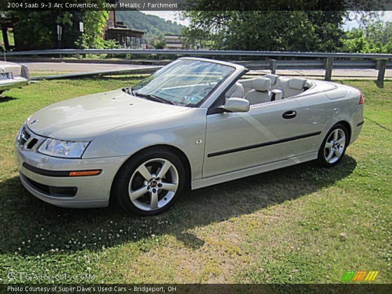 Silver Metallic / Parchment 2004 Saab 9-3 Arc Convertible