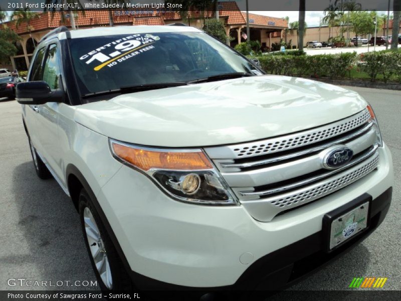 White Suede / Medium Light Stone 2011 Ford Explorer XLT