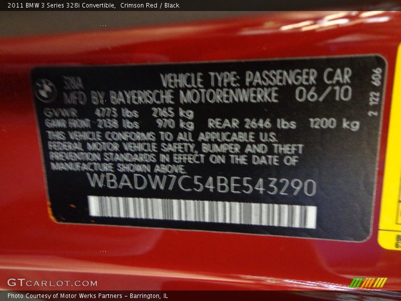 Crimson Red / Black 2011 BMW 3 Series 328i Convertible