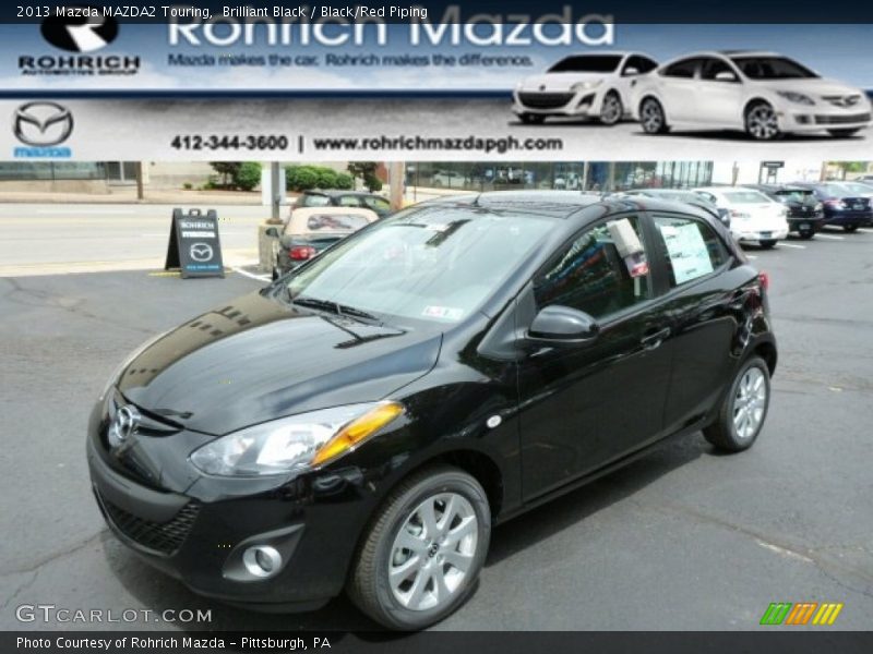 Brilliant Black / Black/Red Piping 2013 Mazda MAZDA2 Touring