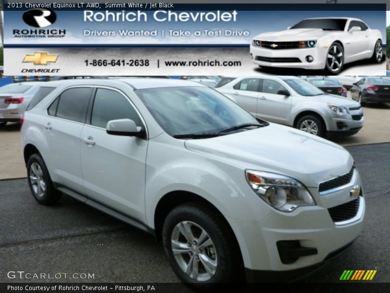 Summit White / Jet Black 2013 Chevrolet Equinox LT AWD