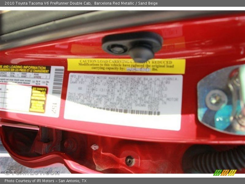 Barcelona Red Metallic / Sand Beige 2010 Toyota Tacoma V6 PreRunner Double Cab