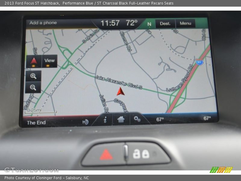 Navigation of 2013 Focus ST Hatchback
