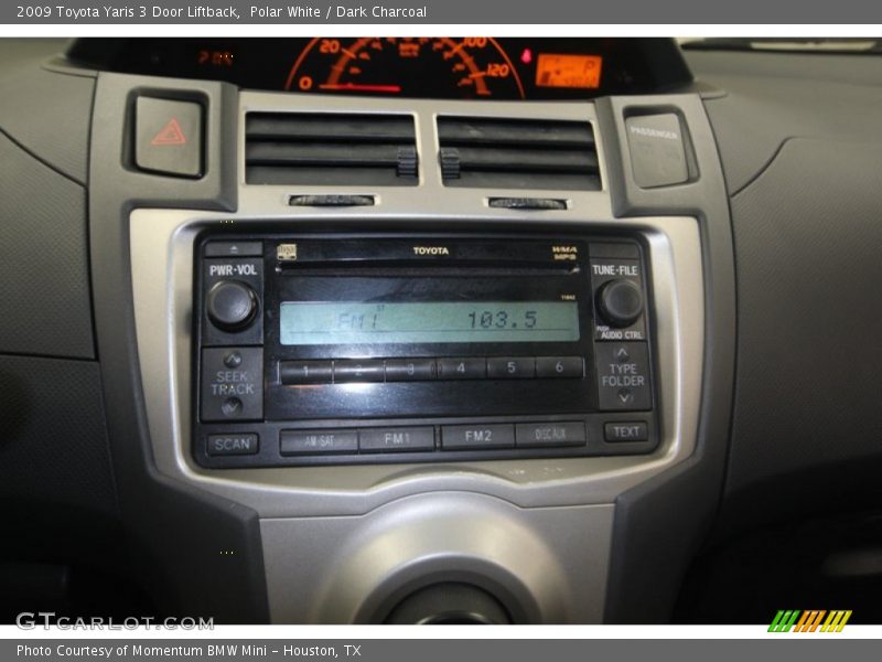 Polar White / Dark Charcoal 2009 Toyota Yaris 3 Door Liftback