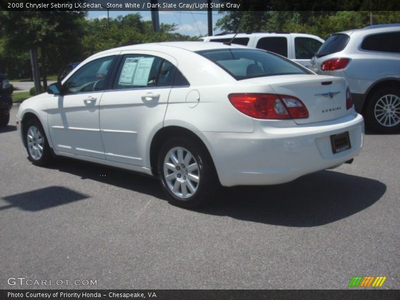 Stone White / Dark Slate Gray/Light Slate Gray 2008 Chrysler Sebring LX Sedan