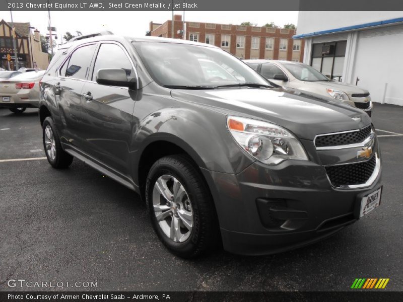 Steel Green Metallic / Jet Black 2013 Chevrolet Equinox LT AWD