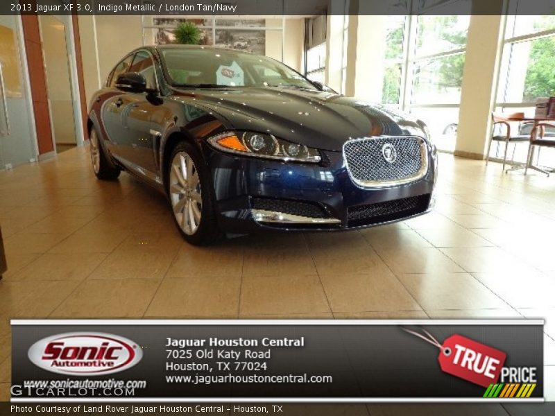 Indigo Metallic / London Tan/Navy 2013 Jaguar XF 3.0