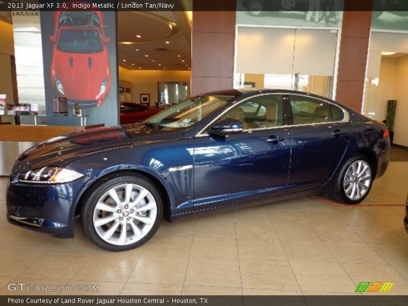 Indigo Metallic / London Tan/Navy 2013 Jaguar XF 3.0