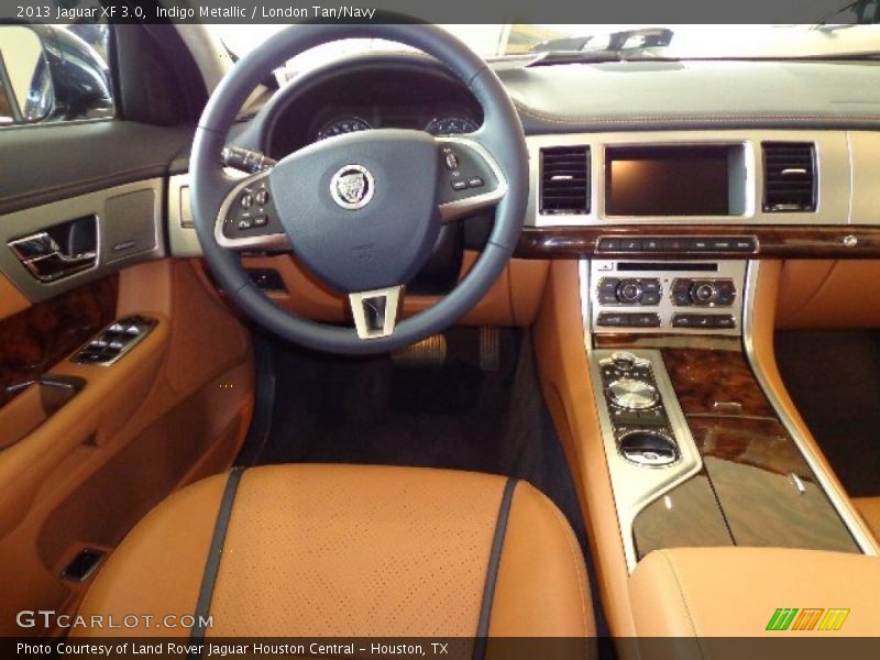 Indigo Metallic / London Tan/Navy 2013 Jaguar XF 3.0