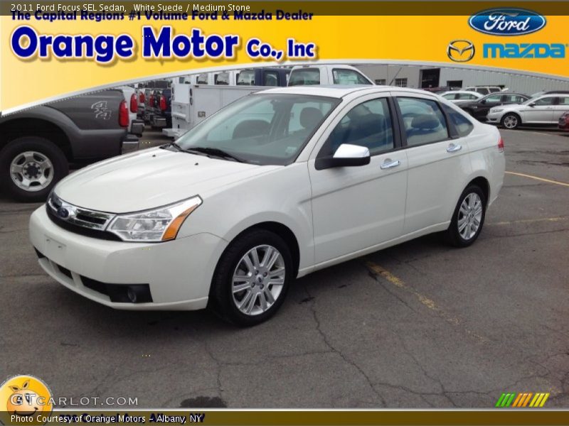 White Suede / Medium Stone 2011 Ford Focus SEL Sedan