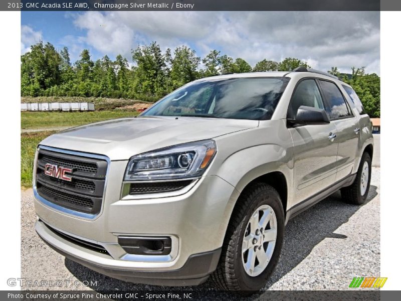 Champagne Silver Metallic / Ebony 2013 GMC Acadia SLE AWD