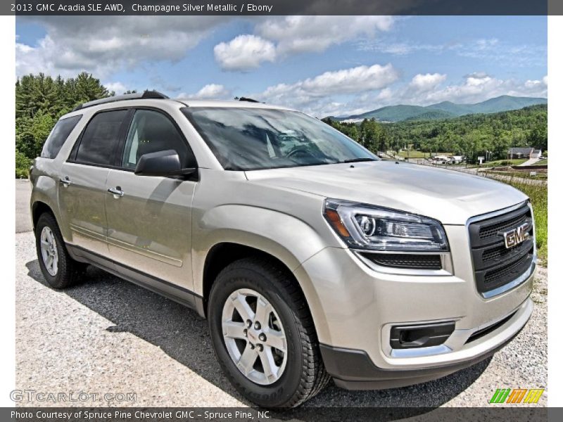 Champagne Silver Metallic / Ebony 2013 GMC Acadia SLE AWD