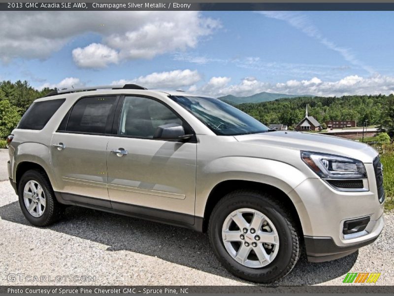 Champagne Silver Metallic / Ebony 2013 GMC Acadia SLE AWD