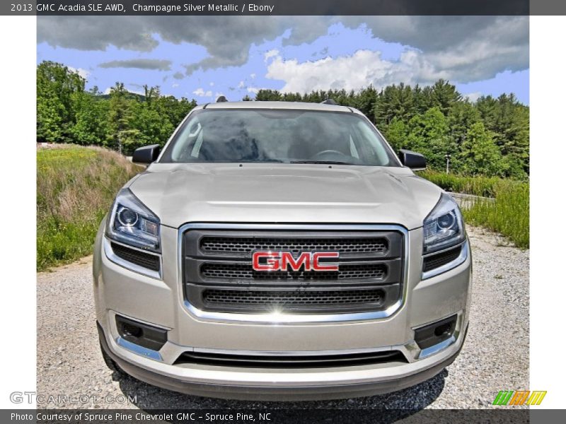 Champagne Silver Metallic / Ebony 2013 GMC Acadia SLE AWD