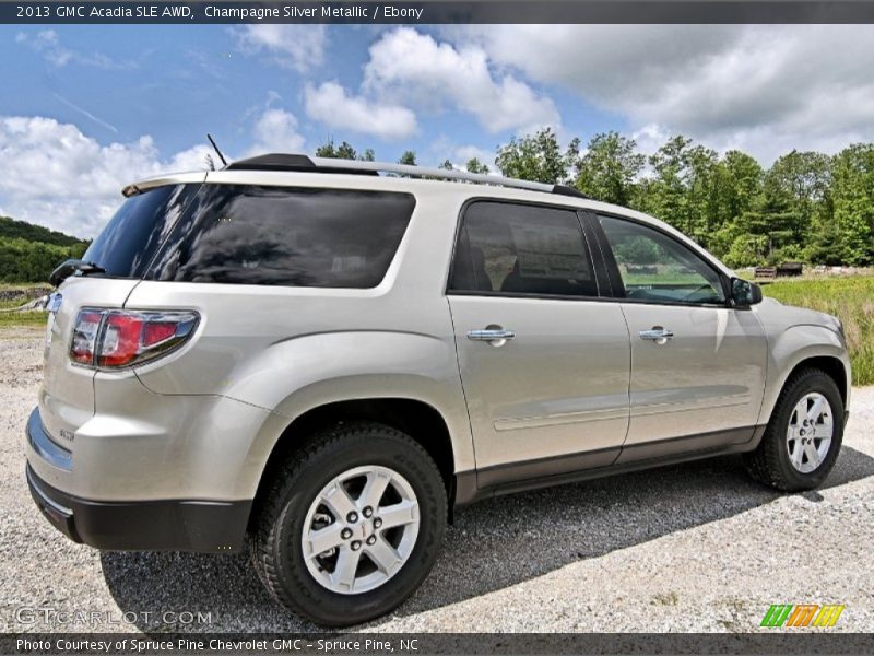 Champagne Silver Metallic / Ebony 2013 GMC Acadia SLE AWD