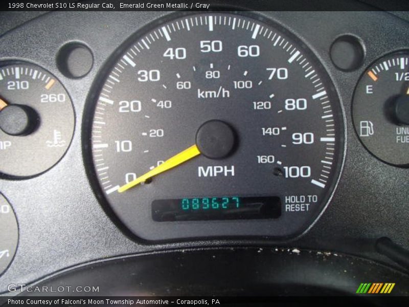 Emerald Green Metallic / Gray 1998 Chevrolet S10 LS Regular Cab